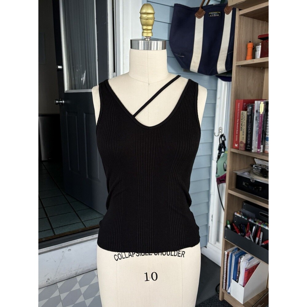 The Range Black Ribbed Tank Top Size Small